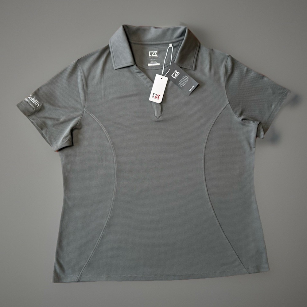 SALE - 3/$25 NWT Cutter And Buck Gray Top The Zinith On Sleeve Womens‎ Size XXL